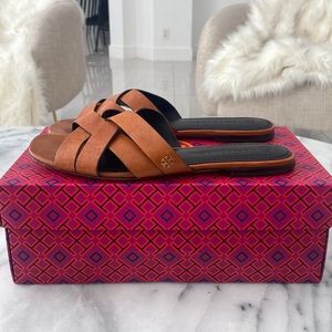 Tory Burch leather City Slides- 8.5